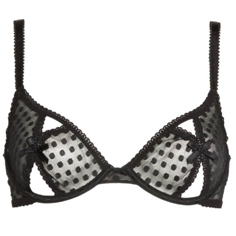 ☆ Sam Edelman ☆ NWT Peekaboo Black Mesh Lace Bra - Picture 4 of 8